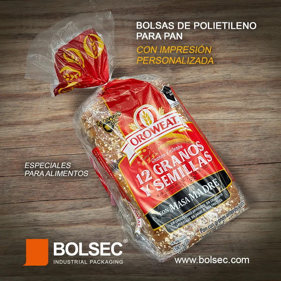 bolsas de polietileno para pan de caja con Impresion Personalizada
